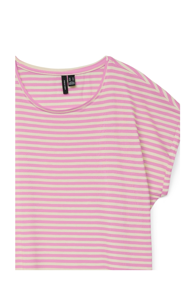 VMAVA SS TOP STRIPE JRS NOOS 10284469 Bonbon/ Pristine